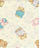 hell-gelb kawaii Stoff mit Teddy B�ren 0,8m