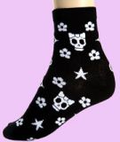 black girly skull flower Socks