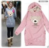 cute teddy bear kawaii hoodie pink