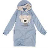 cute teddy bear kawaii hoodie blue