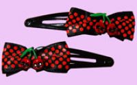 Killer skull cherry hairclips