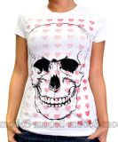 Loungefly white skull & heart rockabilly T-shirt size S