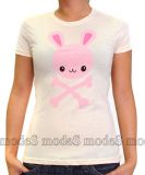 Loungefly creme skull bunny rockabilly T-shirt size S