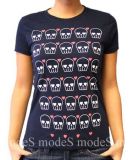 Loungefly blue girly skull rockabilly T-shirt size S