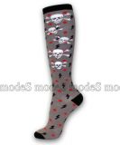 Loungefly brown skull star rockabilly knee socks