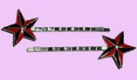 red nautical stars hairpins