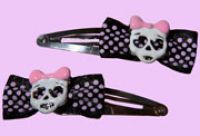 Girly skull hairclips