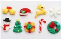 s�sse kawaii Weihnachten Ton mini Deko 5 St�ck