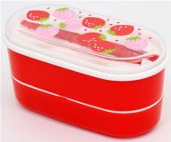 red Phoenix Bento Box strawberries dot Lunch Box kawaii
