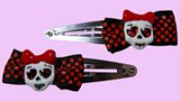 Girly skull hairclips