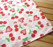 rote Herzen Kirschen Stoff kawaii 0,5m