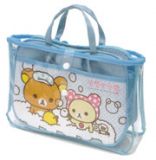 light-blue San-X cosmetic bag *Rilakkuma Korilakkuma*