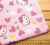 rose fabric with Hello Kitty heads kawaii half yard