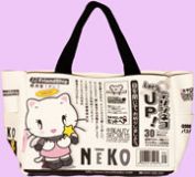 black-white small bag Tenshi Neko Newspaper