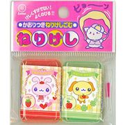 2 cute dog bunny scented erasers from Japan kawaii