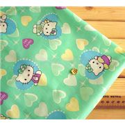Hello Kitty Fabric green hearts Sanrio half yard
