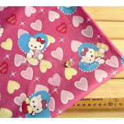 Hello Kitty Fabric pink hearts Sanrio half yard