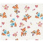 cute baby deer Kokka Fabric from Japan white LIMITED