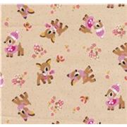 cute baby deer Kokka Fabric from Japan brown LIMITED