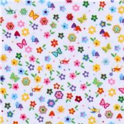 Michael Miller fabric Lil' Bitty flowers mushrooms bird