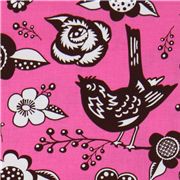 Michael Miller fabric pink Woodcut Garden Paula Prass