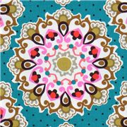 Michael Miller fabric teal blue-green Emmaline mandala
