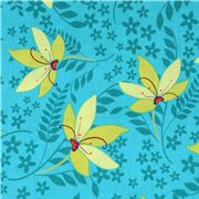 Michael Miller fabric turq Pretty Flowers Patty Young