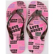 Q-Lia flip-flop sandals pink-black kawaii