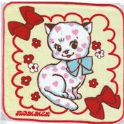 Swimmer kawaii red towel cat ribbon flowers