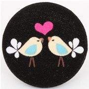 big Lovebirds button Michael Miller fabric button