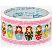 big Matryoshka Deco Tape white babushka