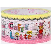 big kawaii Eiffel Tower Deco Tape Caffe Latte hearts