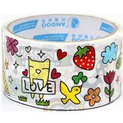 big white Deco Tape Eiffel Tower strawberry flower