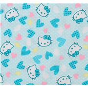 blue kawaii fabric with Hello Kitty heads 0.5m