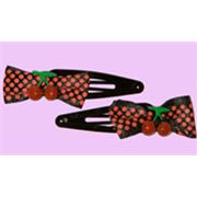 Cherry hairclips with polka dots
