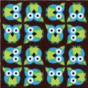 brown owls Kokka oxford cloth fabric kawaii Japan