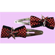 red nautical stars hairclips with ribbon