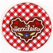s�sses kariertes Herzilein Webetikett Bayern Alm