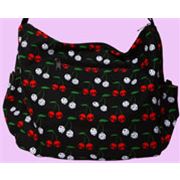 black Canvas bag with killer cherries & dices