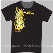 schwarzes CubicEx T-Shirt yellow Shark Gr M