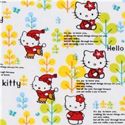 cute Hello Kitty canvas fabric trees ice skating winter