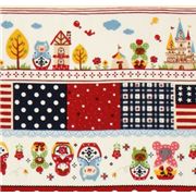 cute animals matryoshka Kokka oxford cloth fabric Japan