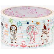 cute big white Deco Tape children drawing kawaii