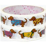 cute big white Deco Tape dachshund dogs