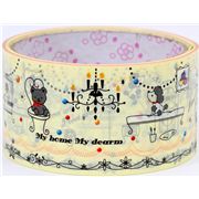 cute big yellow Deco Tape poodle in living room
