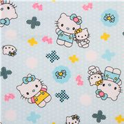 cute blue fabric with Hello Kitty as a mum with baby