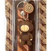 cute brown chocolate bear cellphone charm