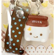cute brown milk Tetra Pak cellphone charm kawaii