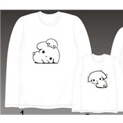 s�sses Hund Longshirt Pullover Buru Buru San-X weiss XL