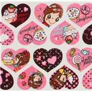 cute glitter hearts girls Kokka Fabric from Japan